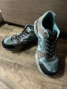 Kuru Quantum Womens Blue Gray Black Athletic Running Shoes Sneakers